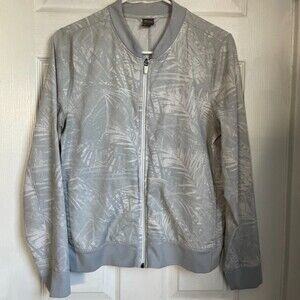 Old Navy athletic bomber jacket zip up palm print